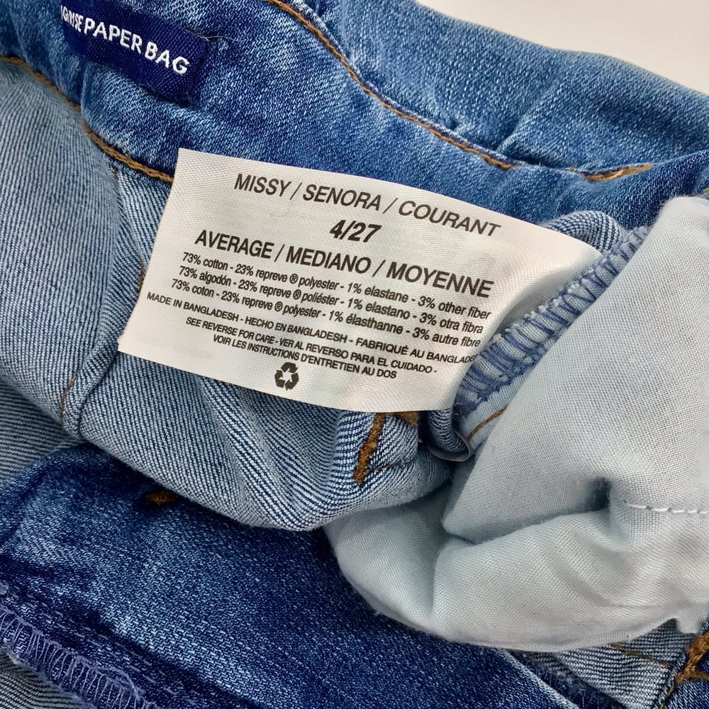 Chaps High Rise Paper Bag Waist Tie Front Cuffed Jeans Size 4/27 - Picture 11 of 16